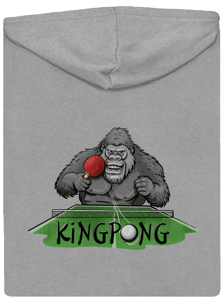 King pong pánska mikina na zips Light Melange