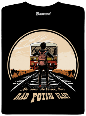 Fotím vlaky pánske dlhý rukáv Black