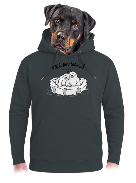Milujem túlenie unisex mikina premium Charcoal