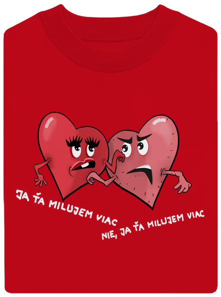 Srdiečka unisex mikina bez kapucne Red
