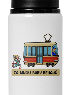 Za mnou baby behajú flaša na vodu White