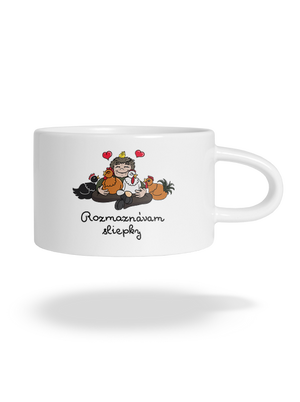 Rozmaznávam sliepky hrnček makronka White