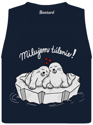 Milujem túlenie dámske tielko voľné Navy