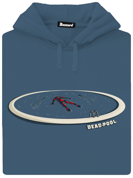Dead in pool dámska mikina klokanka Denim