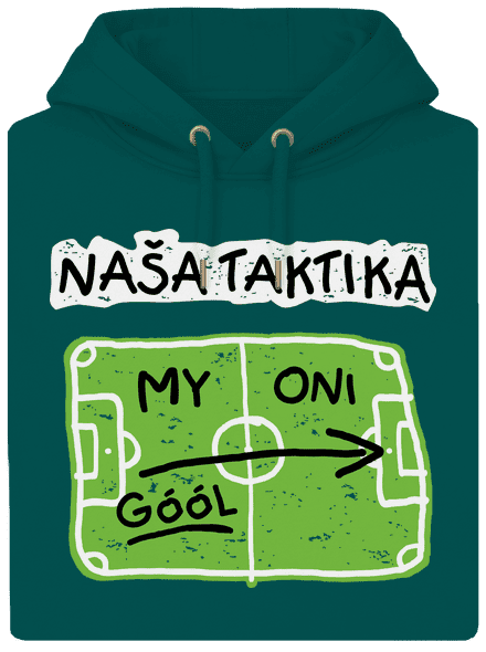 Naša futbalová taktika unisex mikina premium Emerald Green