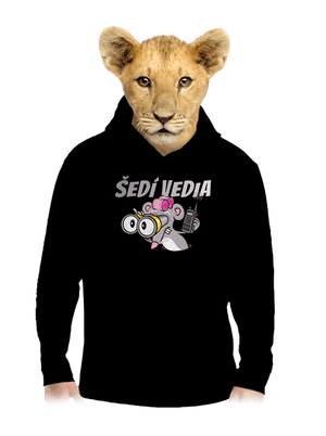 Šedí vedia - myš detská mikina klokanka Black