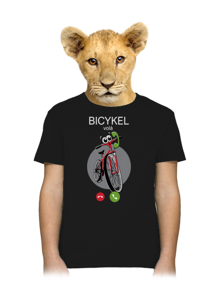 Bicykel volá detské tričko Black