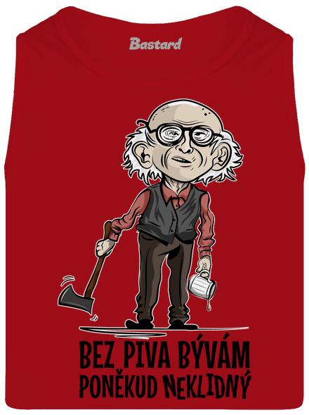 Neklidný bez piva pánske tielko Red