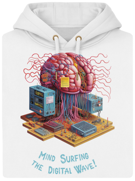 Mind surfing the digital wave unisex mikina premium Snowwhite