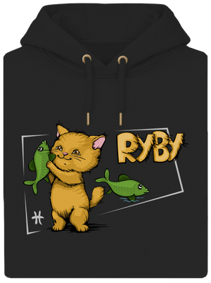 Mačací horoskop: Ryby unisex mikina premium Dark Black