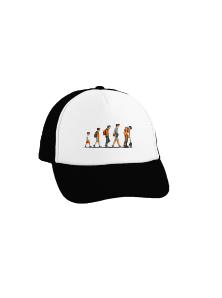 Evolúcia študenta šiltovka truckerka Black cap