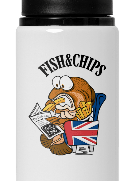 Fish and chips flaša na vodu White