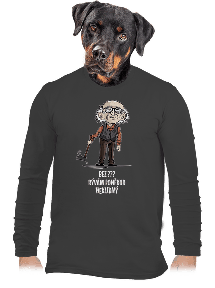 Neklidný - vlastný text pánske dlhý rukáv Dark Grey