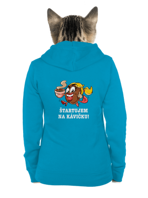 Štartujem na kávičke dámska mikina na zips Blue Atol