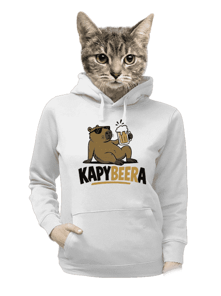 Kapybeera dámska mikina klokanka White