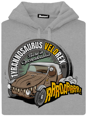 Tyrannosaurus Velorex pánska mikina klokanka Light Melange