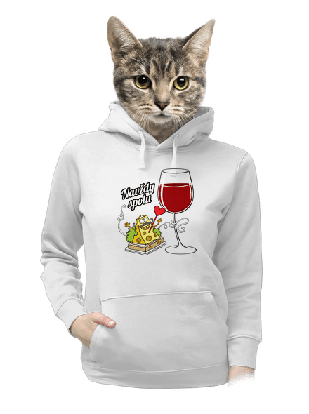 Navždy spolu dámska mikina klokanka White