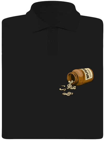 Music Pills pánska polokošeľa Black
