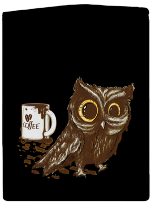 Sova na kofeínu pánska mikina na zips Black