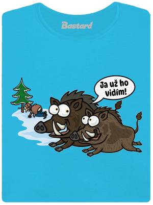 Ja už ho vidím dámske tričko s lemom Blue Atol