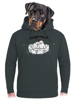 Milujem túlenie unisex mikina premium Charcoal