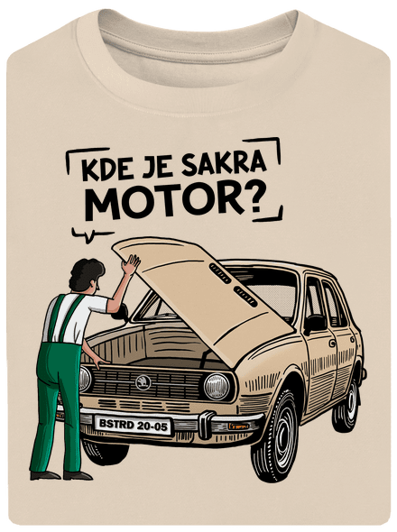 Kde je motor? unisex tričko oversized Almond