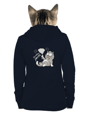 Macko a Micka dámska mikina na zips Navy Mal