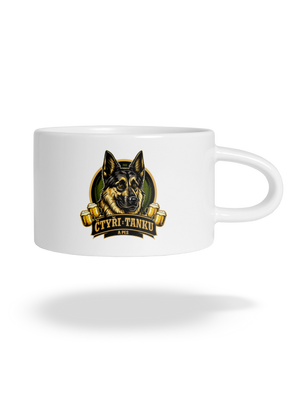 Čtyři z tanku a pes hrnček makronka White