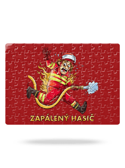 Zapálený hasič a hasička puzzle White