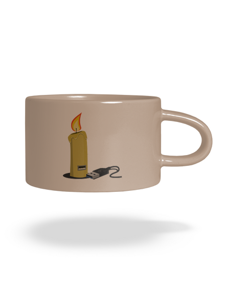 USB sviečka hrnček makronka Brown Macaron