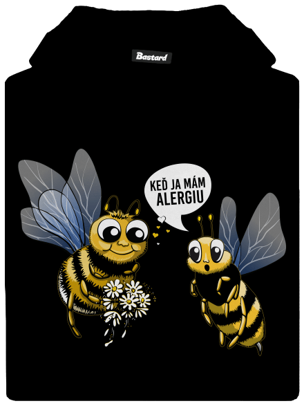Alergická včielka detská mikina klokanka Black