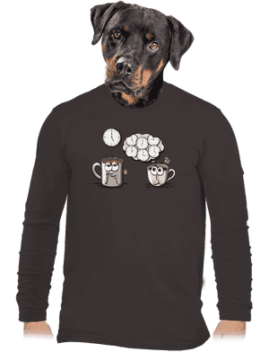 Čaj o piatej, káva stále pánske dlhý rukáv Bear Brown