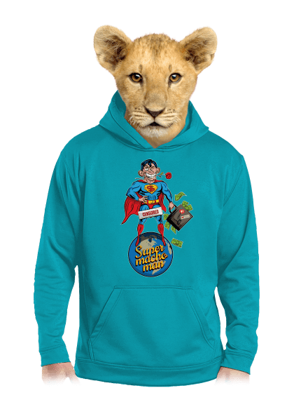 Supermachoman detská mikina klokanka Hawaiian Blue