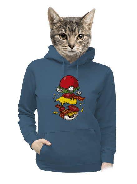 Pokémon burger dámska mikina klokanka Denim