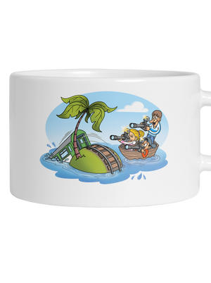 Ostrov železnice hrnček makronka White