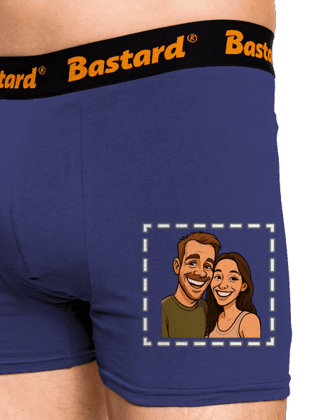 Karikatúra z vlastnej fotky boxerky Blue Navy