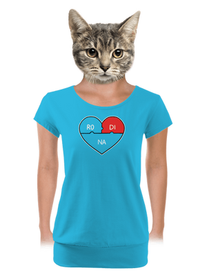 Rodinné puzzle dámske tričko s lemom Blue Atol