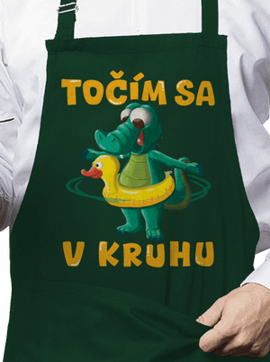 Točím sa v kruhu zástera Bottle Green