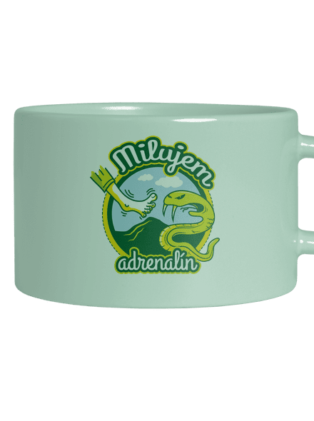 Milujem adrenalín hrnček makronka Mint Macaron