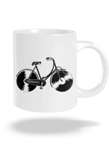Gramofónový bicykel veľký hrnček White