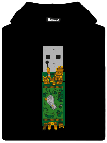 USB city detská mikina klokanka Black