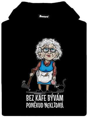 Neklidná bez kafe pánska mikina klokanka Black
