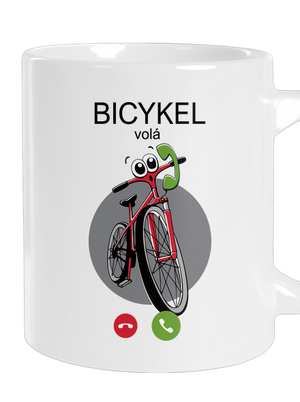 Bicykel volá veľký hrnček White