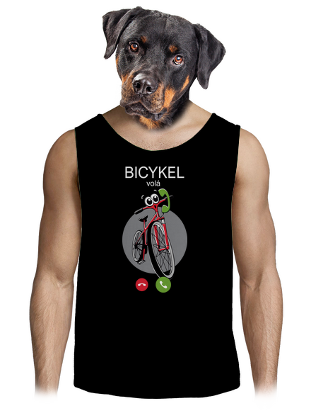 Bicykel volá pánske tielko Black
