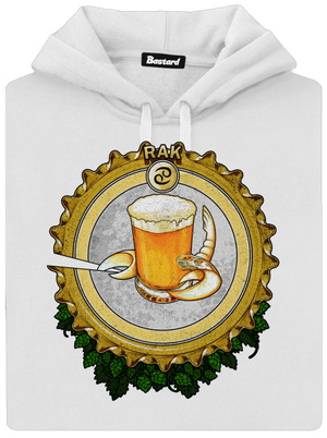 Pivný horoskop: Rak dámska mikina klokanka White