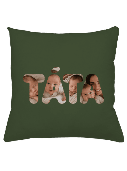 Nápis ocko z vlastných fotiek vankúš Olive Green
