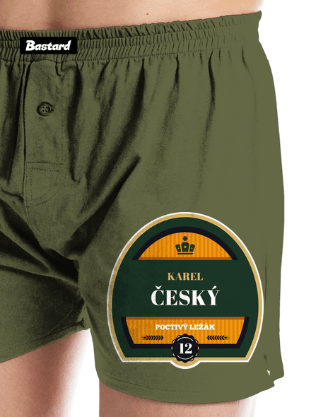 Pivná etiketa pánske trenky Khaki