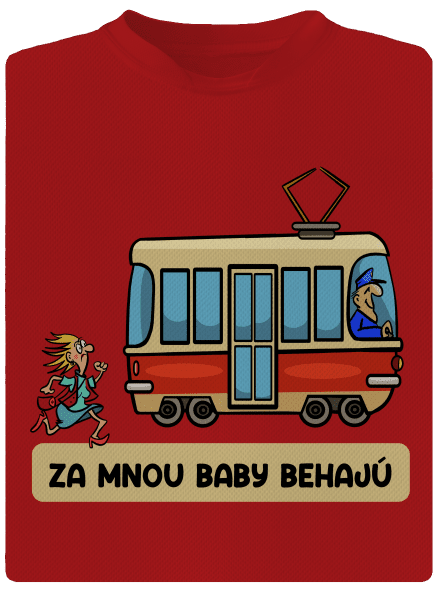 Za mnou baby behajú pánske športové tričko Red Mal