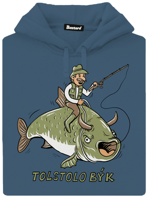 Tolstolobýk dámska mikina klokanka Denim