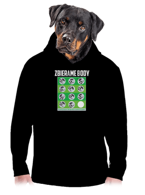 Zbierame body - futbal pánska mikina klokanka Black